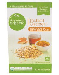 Organic Instant Oatmeal Maple & Brown Sugar 10 Count Pack of 2 M3924