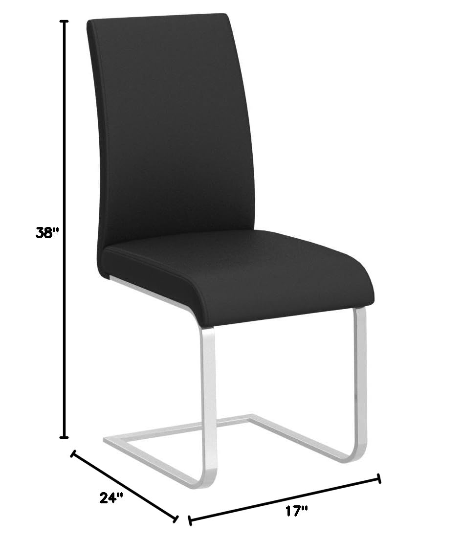 Black Faux Leather Dining Chairs Set of 2 C65177