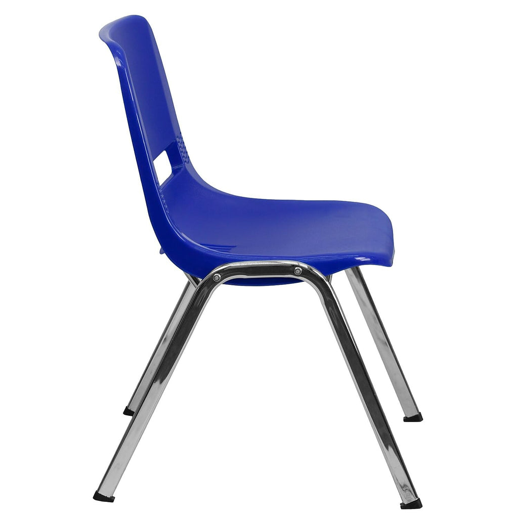 Navy Ergonomic Shell Stack Chair with Chrome Frame A632