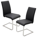 Black Faux Leather Dining Chairs Set of 2 C65177