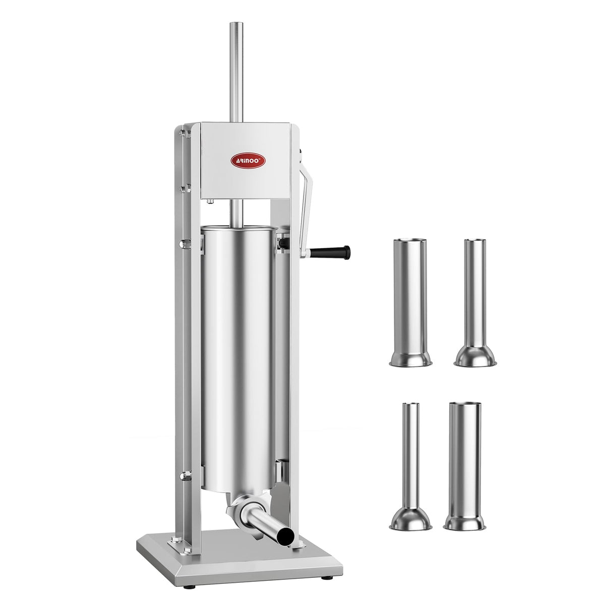 7L Stainless Steel Vertical Sausage Stuffer with 4 Stuffing Tubes X335082