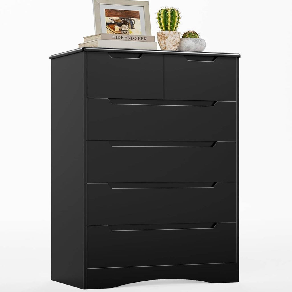 Black 6 Drawer Dresser Z133