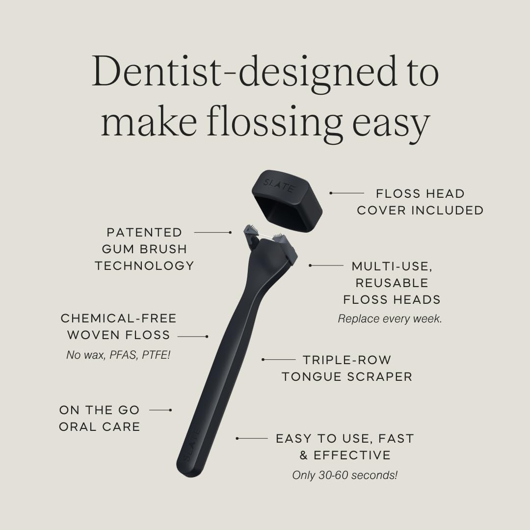 Black and White Reusable Floss Pick 2-Pack M729678