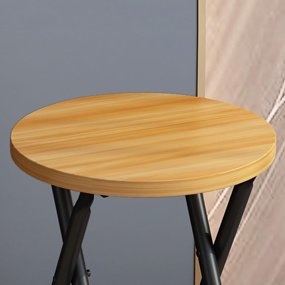 Folding 18 Inch Round Wooden Seat Stool I27074