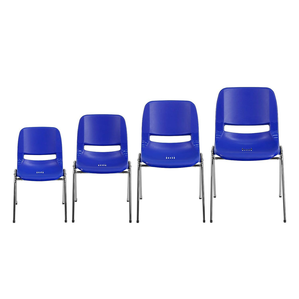 Navy Ergonomic Shell Stack Chair with Chrome Frame A632
