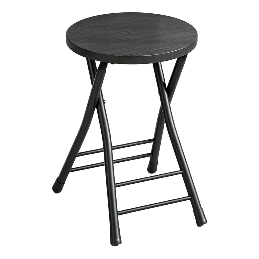 Folding 18 Inch Round Wooden Seat Stool I27074