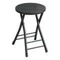 Folding 18 Inch Round Wooden Seat Stool I27074
