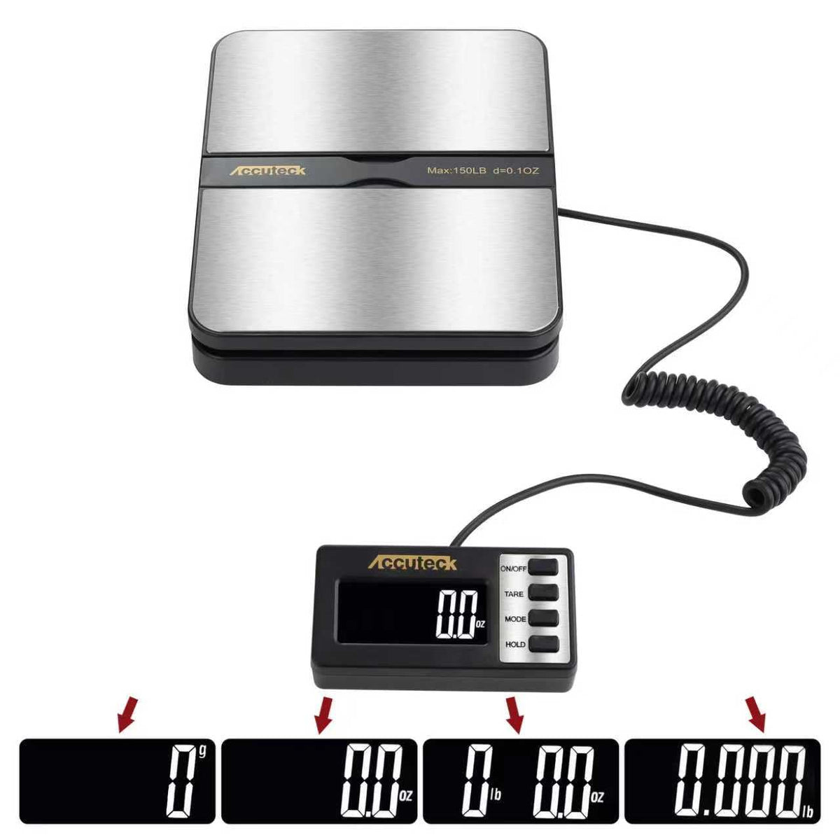 150Lbs 0.1OZ Digital Postal Scale Stainless Steel Q9485