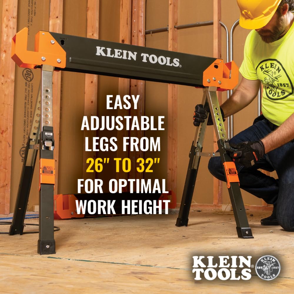 Folding Sawhorse 26-Inch to 32-Inch Adjustable Height 1-Pack S104873