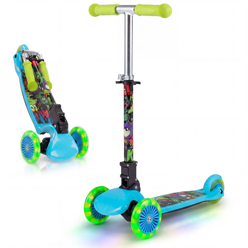 Kids 3-Wheel Kick Scooter with LED Front Wheels F9956