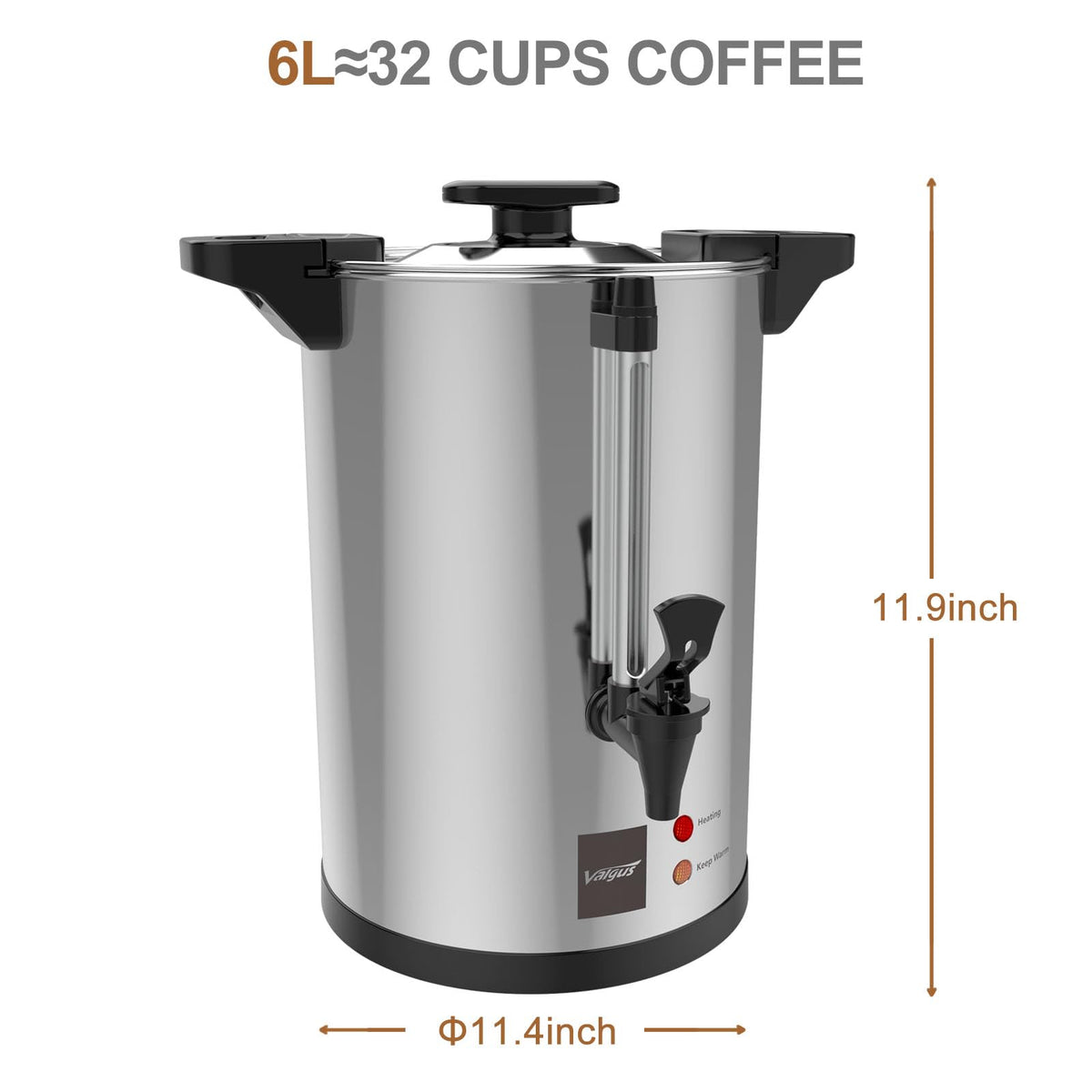 32-Cup Stainless Steel Electric Coffee Urn D4799