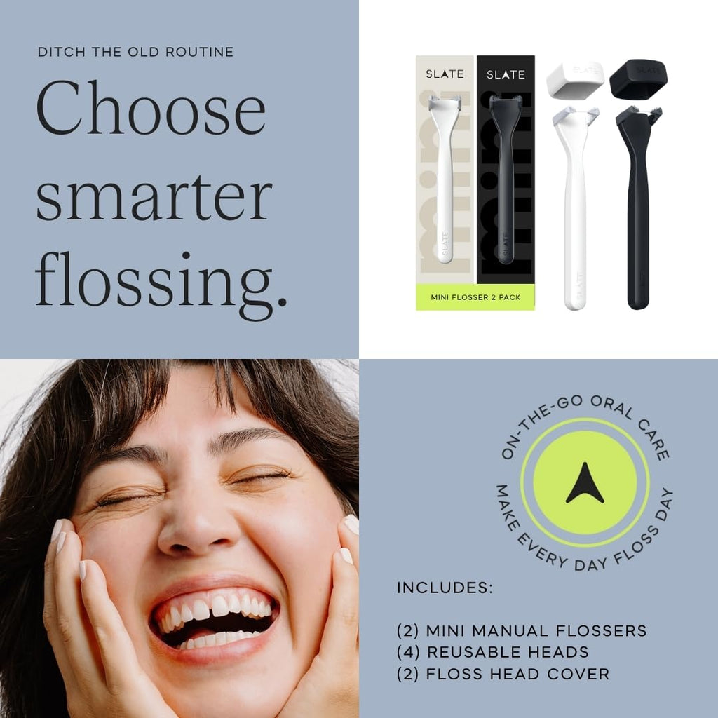 Black and White Reusable Floss Pick 2-Pack M729678