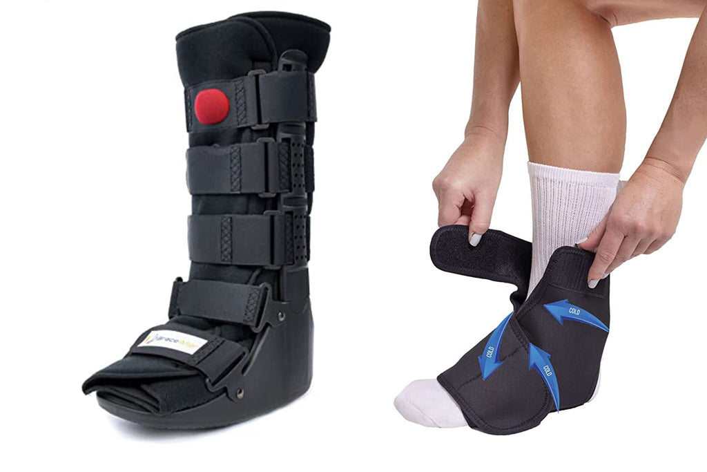 Tall Air CAM Walker Boot + Ankle & Foot Ice Pack Cold Wrap G9883