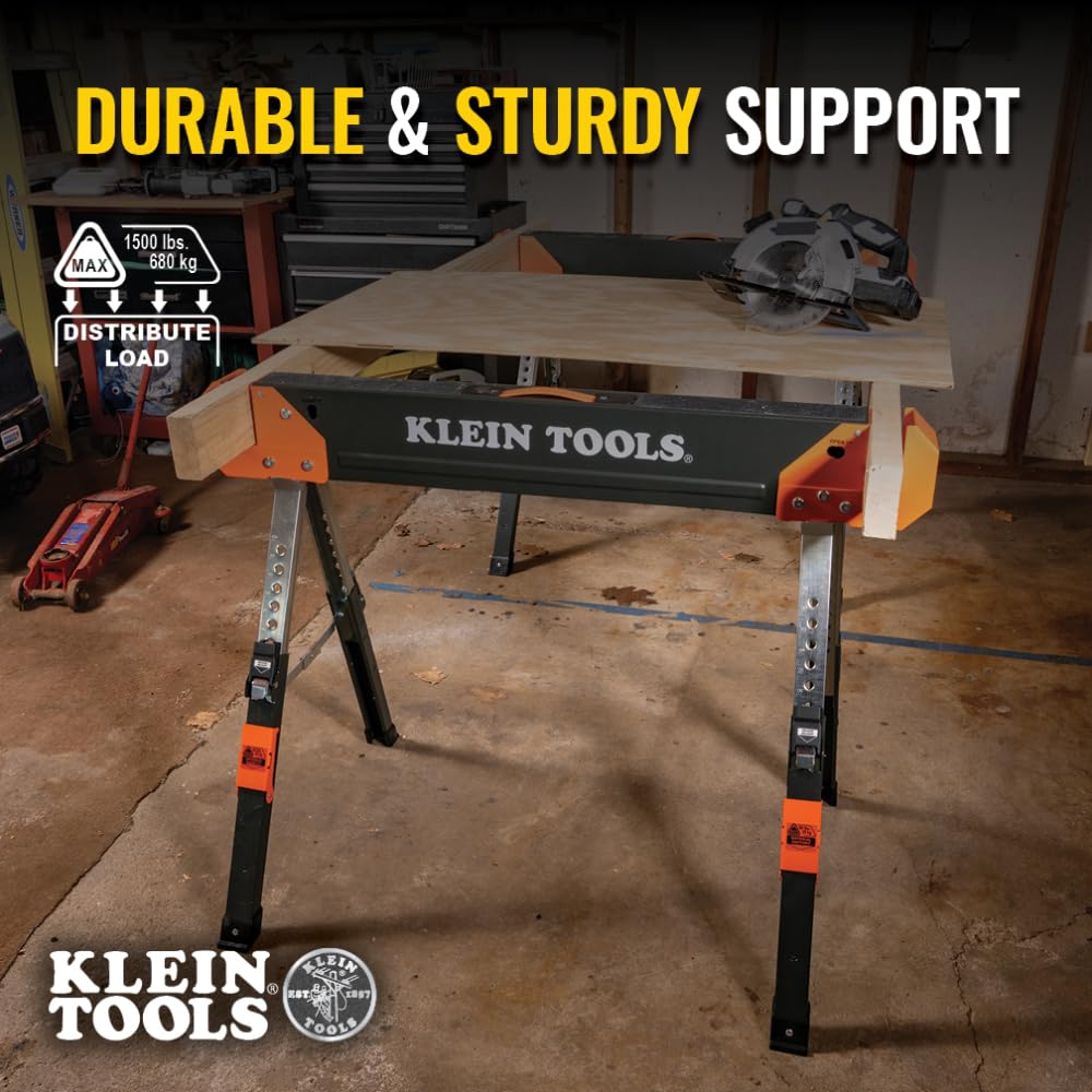 Folding Sawhorse 26-Inch to 32-Inch Adjustable Height 1-Pack S104873