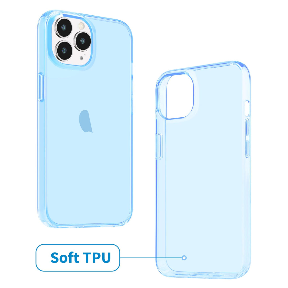 Clear Soft Shockproof Slim Thin Blue Phone Case N6541