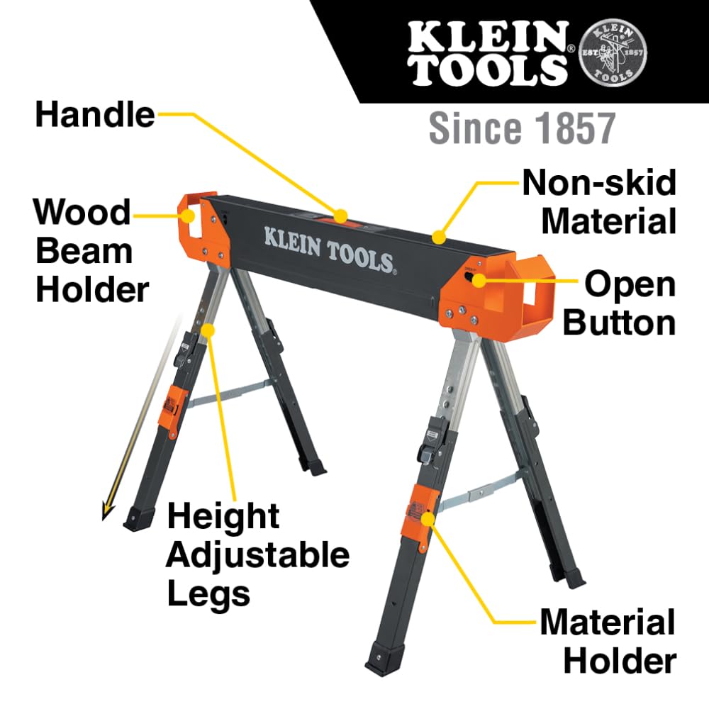 Folding Sawhorse 26-Inch to 32-Inch Adjustable Height 1-Pack S104873