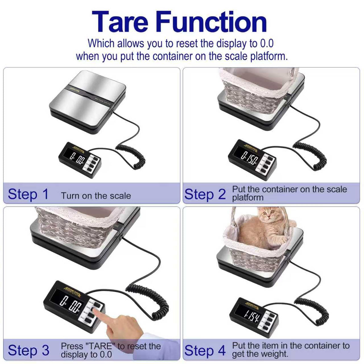 150Lbs 0.1OZ Digital Postal Scale Stainless Steel Q9485