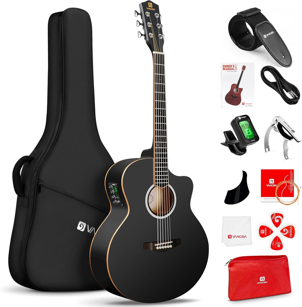 3/4 Electric Acoustic Guitar Kit with 4-Band EQ G15257
