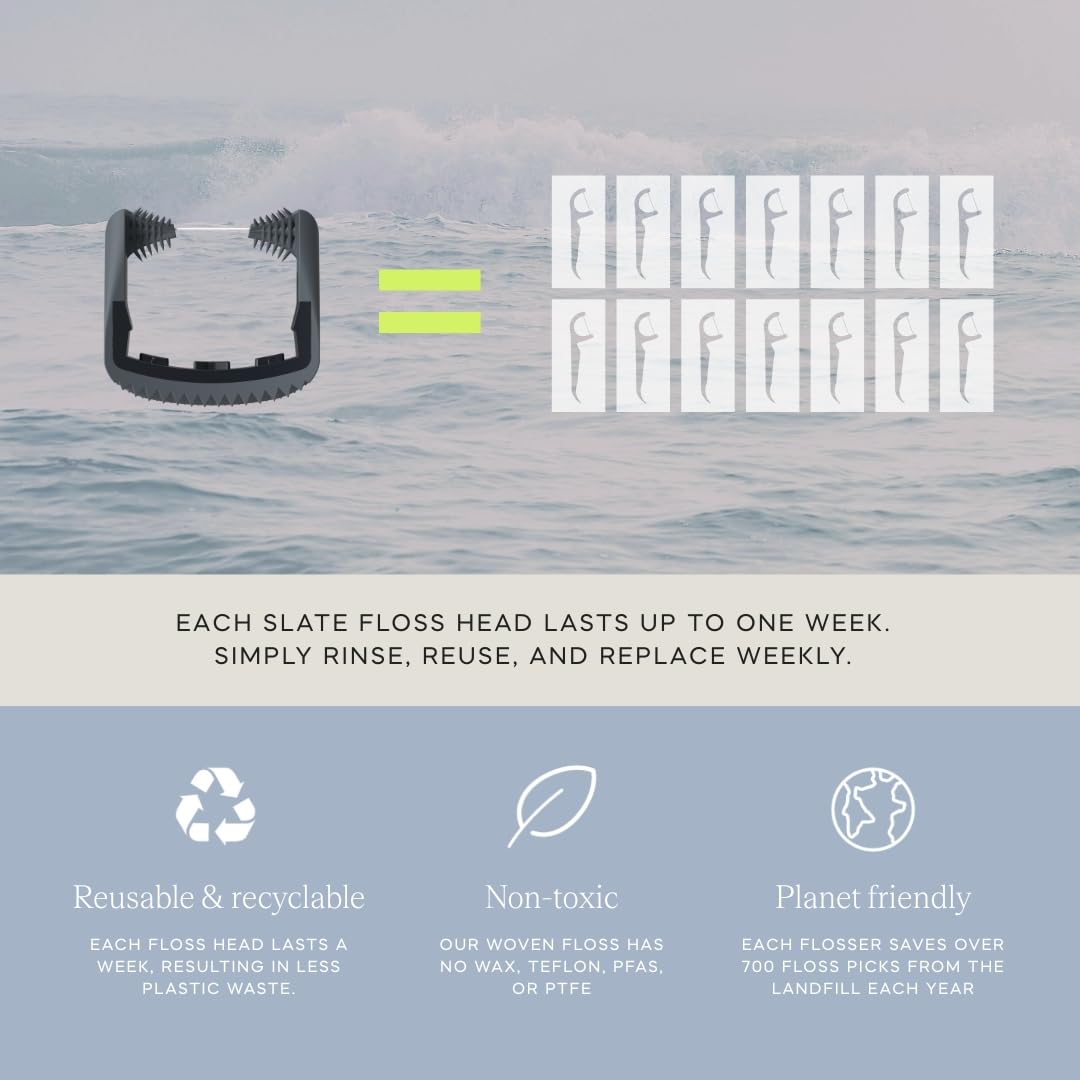 Black and White Reusable Floss Pick 2-Pack M729678