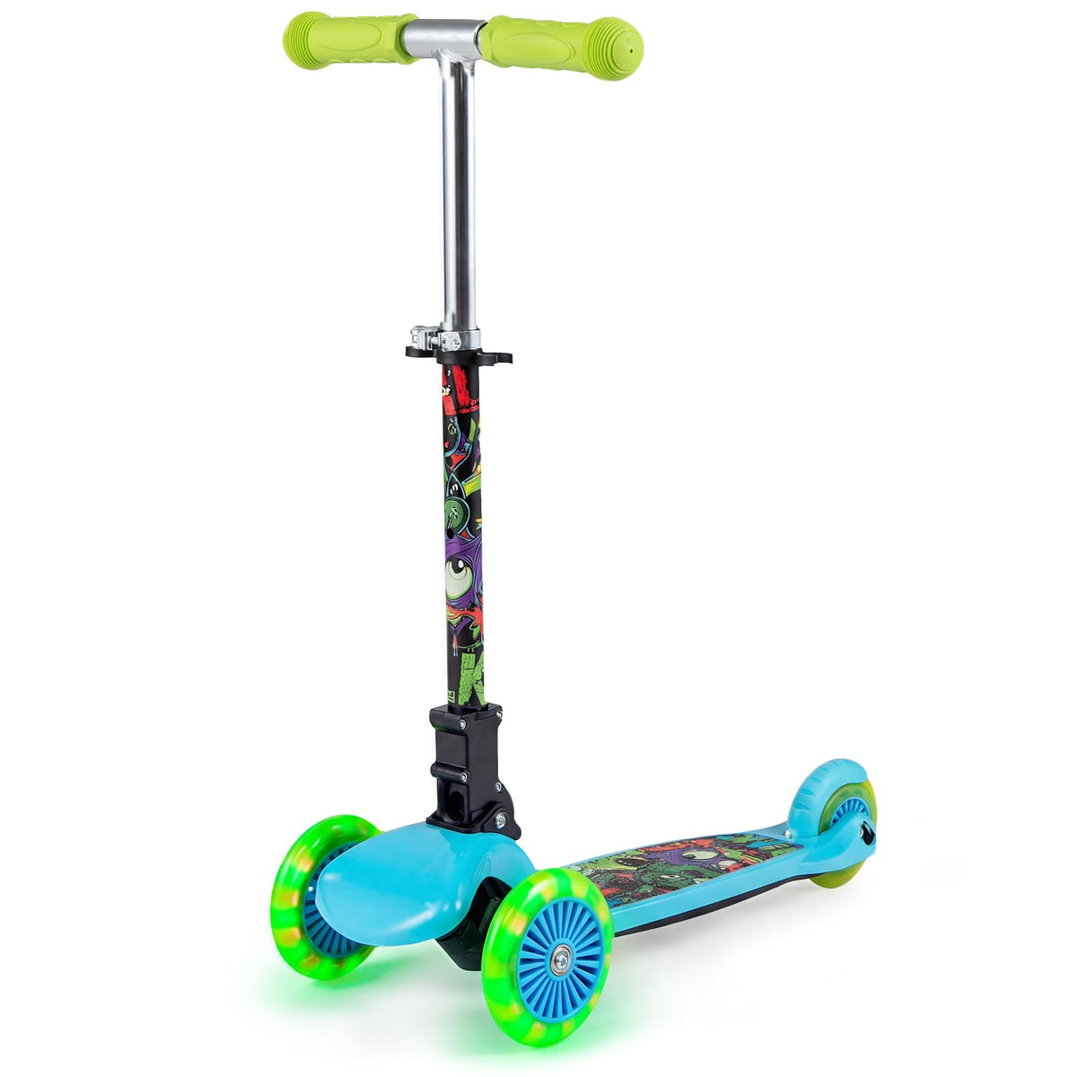 Kids 3-Wheel Kick Scooter with LED Front Wheels F9956