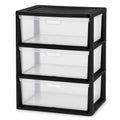 3 Drawer Storage Tower with Clear Bins O7143