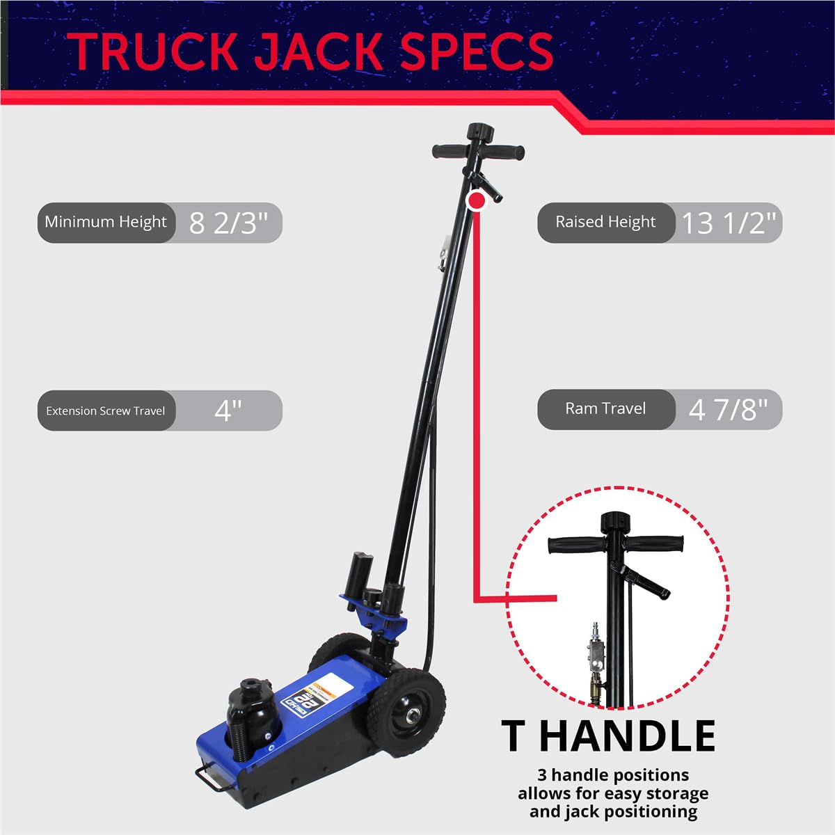 22 Ton Air Hydraulic Truck Jack 44,000 lbs D23634