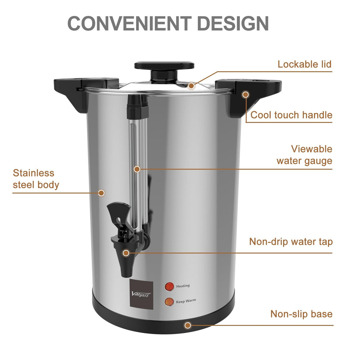 32-Cup Stainless Steel Electric Coffee Urn D4799