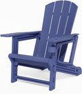 Navy Blue All Weather Plastic Adirondack Chair with Cup Holder O21084