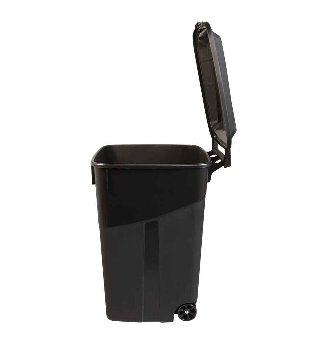 Black 45 Gallon Wheeled Plastic Garbage Can C199