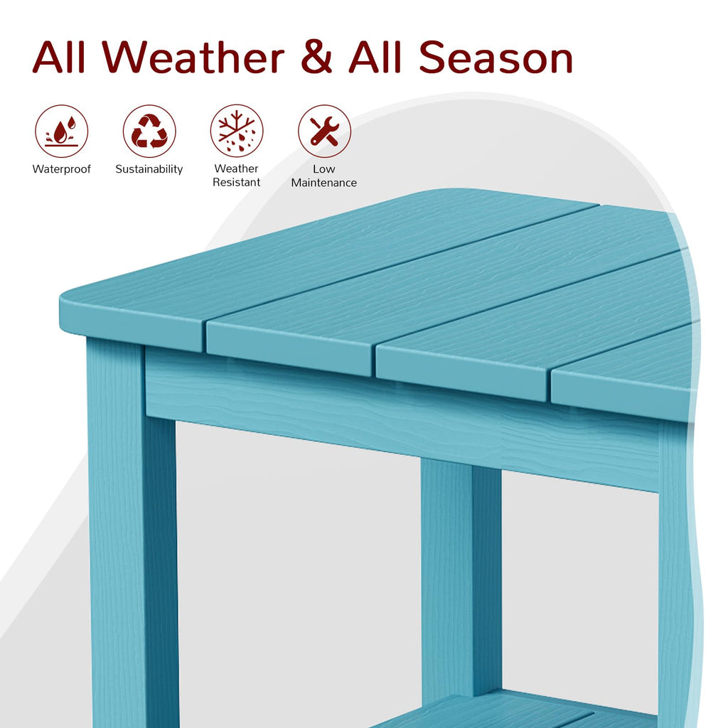 Turquoise Rectangular Outdoor Side Table Q407