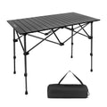 Folding Camping Table Aluminum Adjustable Height Black T756997