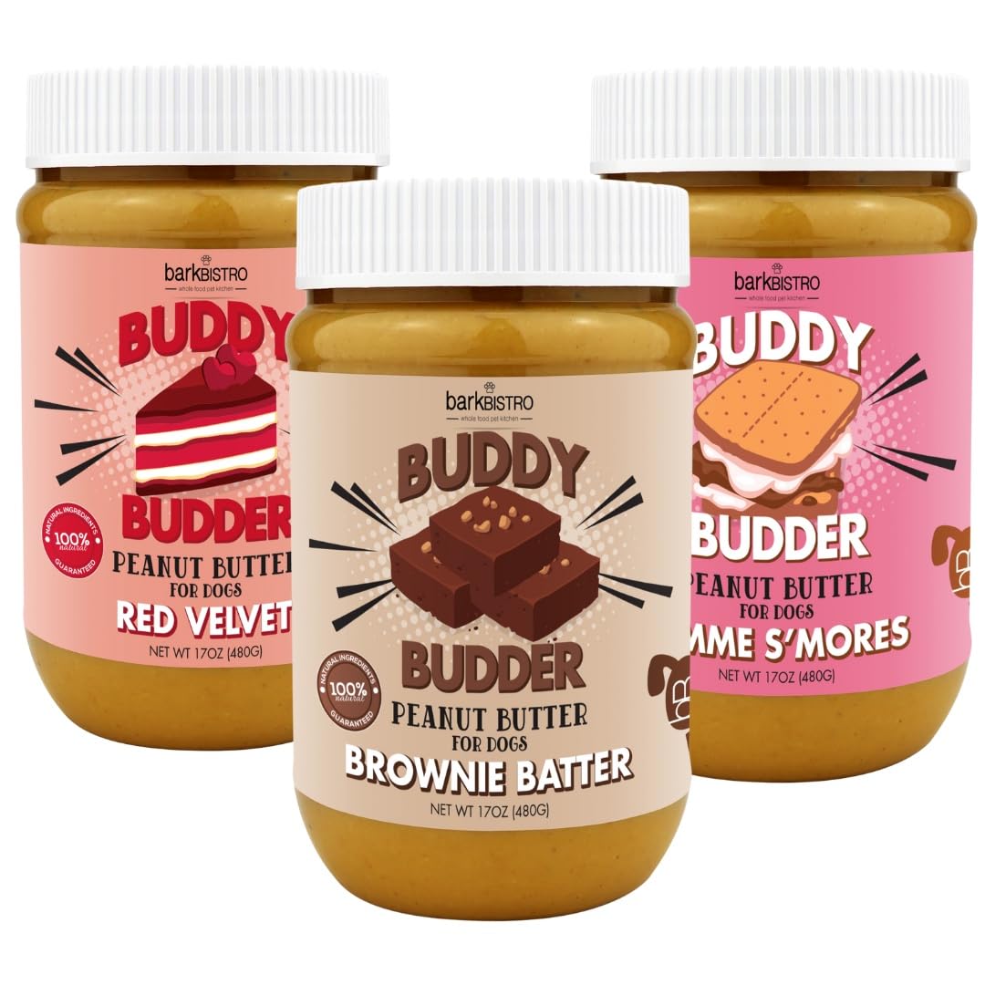 Red Velvet Brownie Butter S'Mores Natural Dog Peanut Butter Set of 3 G20344