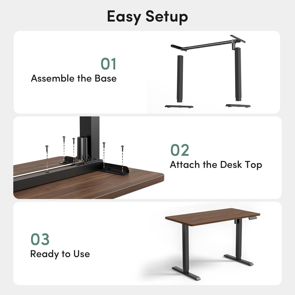 48 x 24 Black Walnut Adjustable Standing Desk U212521