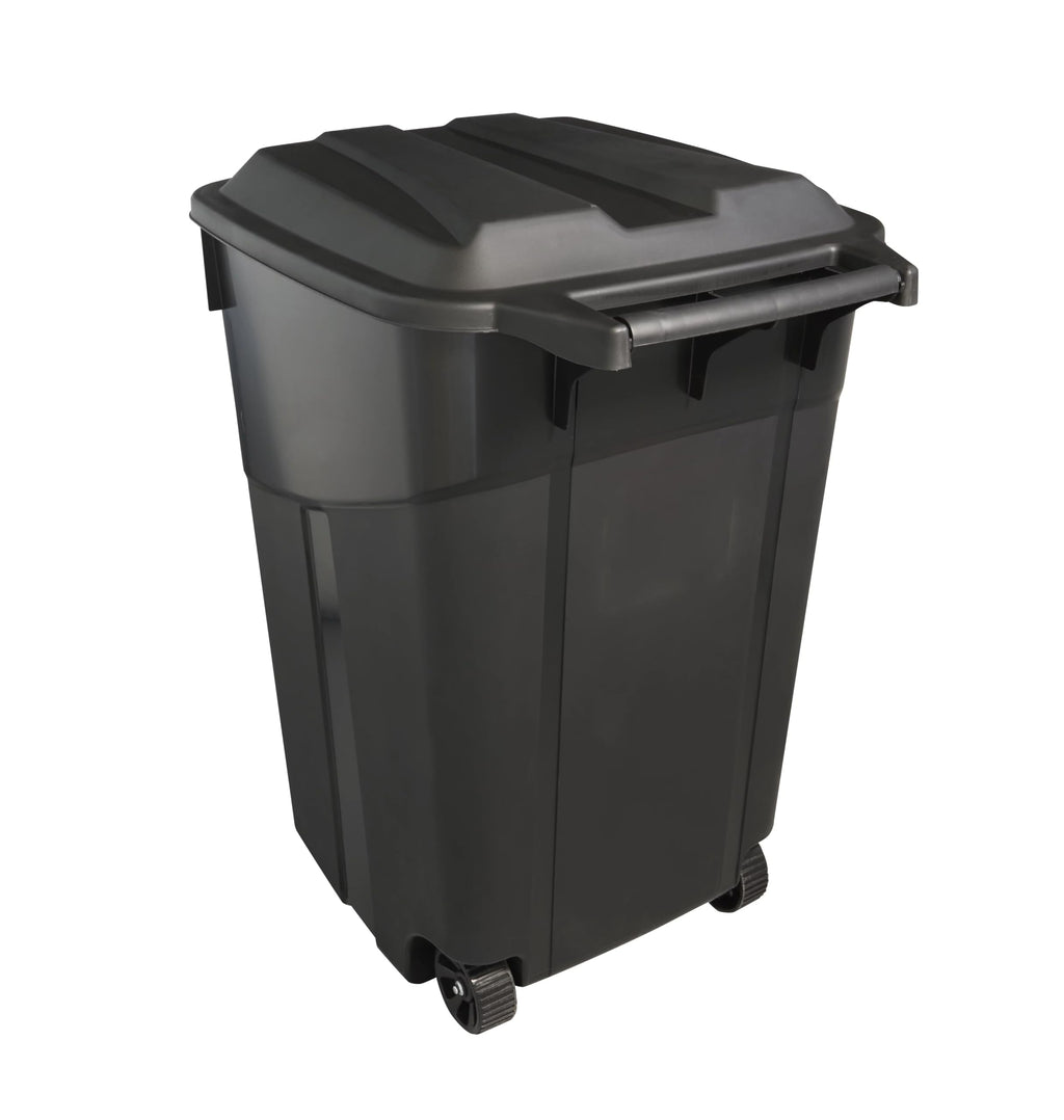 Black 45 Gallon Wheeled Plastic Garbage Can C199
