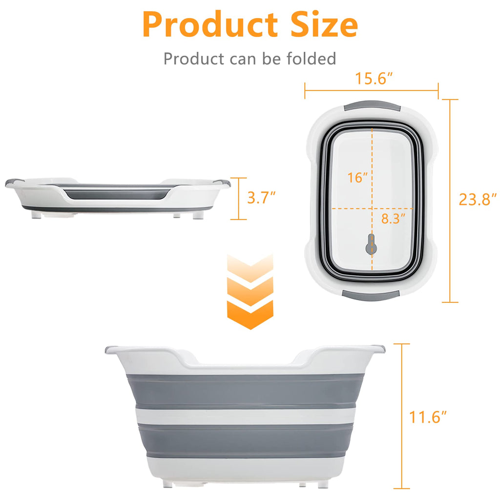 27L Collapsible Pet Bathtub with Drainage Hole V77218