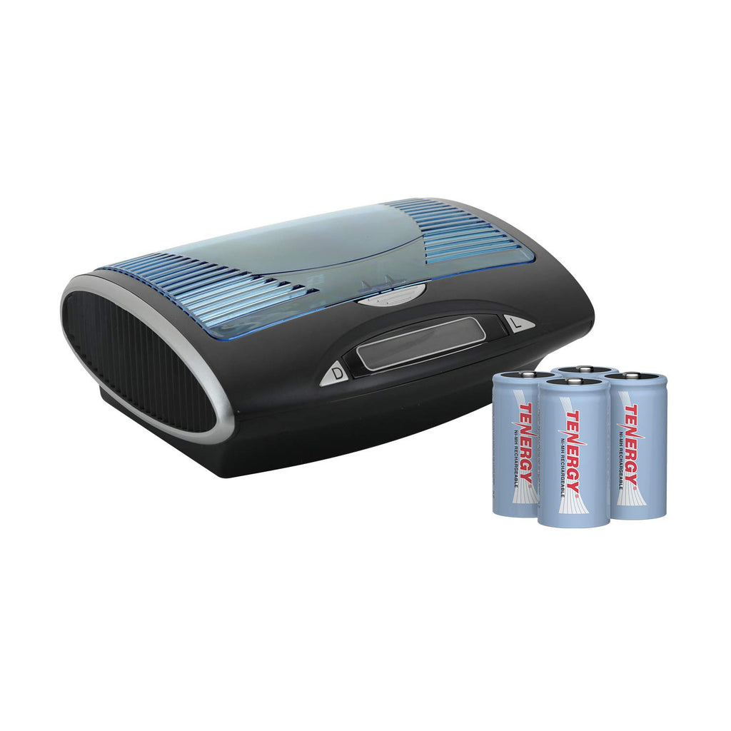 Rechargeable C Batteries and LCD Smart Battery Charger, 4 Pack L3211
