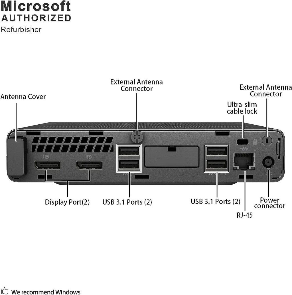 Mini Business PC, Intel Hexa-Core i5-9500T, 16GB DDR4 RAM, 256GB NVMe SSD W56398