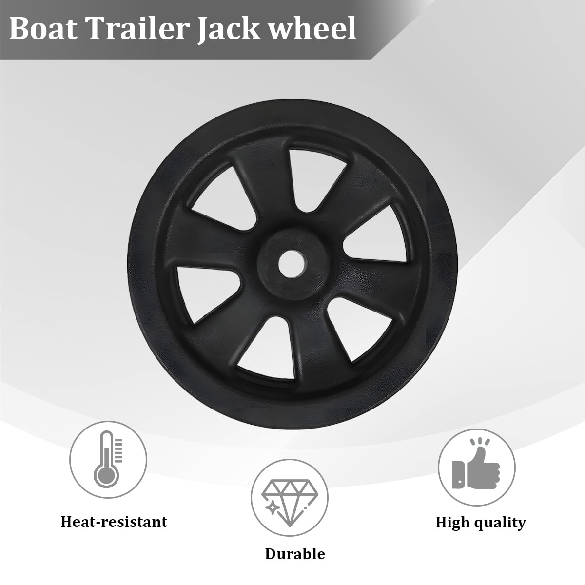 8 Inch Nylon Trailer Jack Caster Wheel with Bolt and Nut Z78082