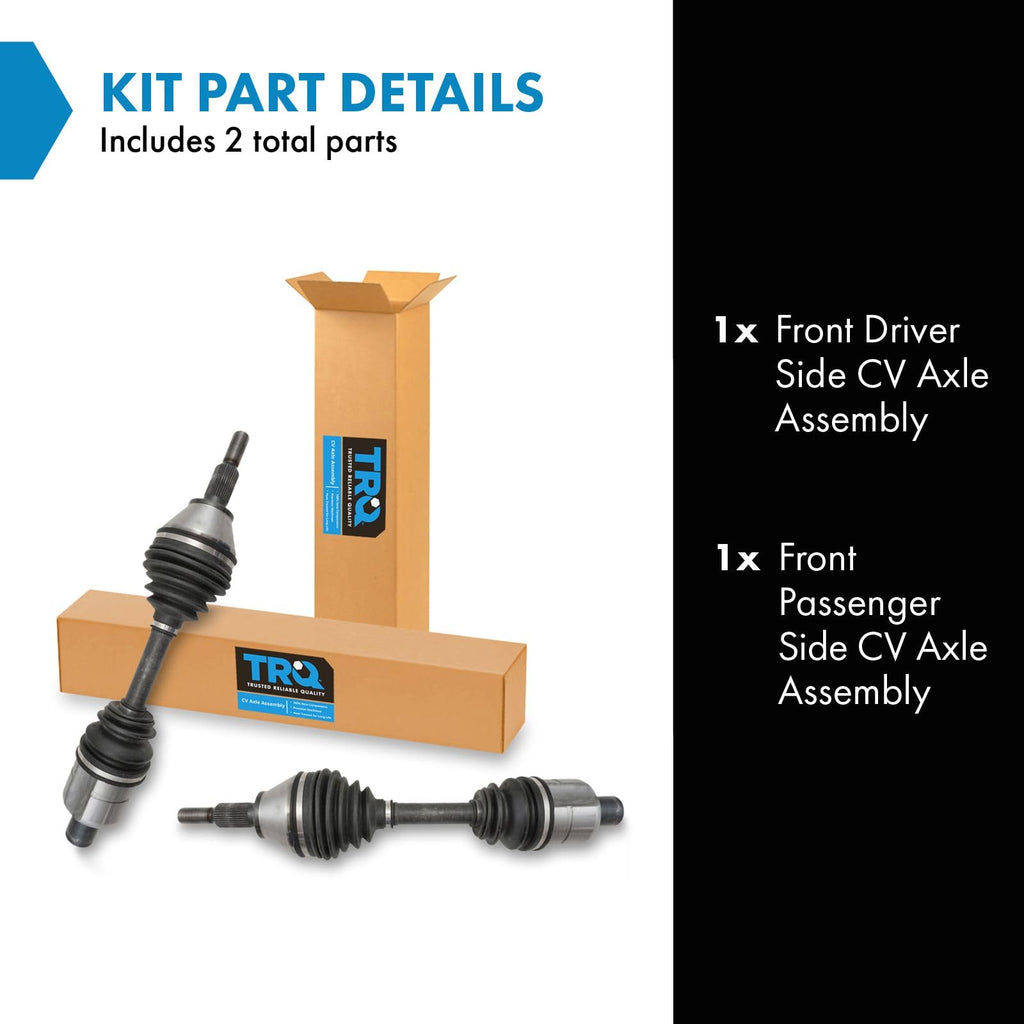 Front 2 Piece CV Axle Shaft Assembly Set X3628