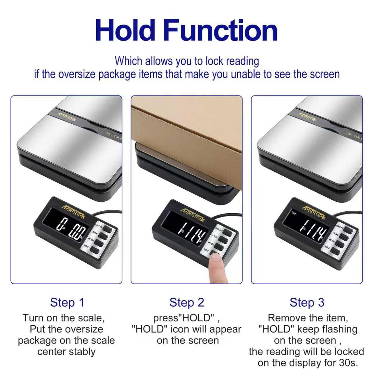 150Lbs 0.1OZ Digital Postal Scale Stainless Steel Q9485