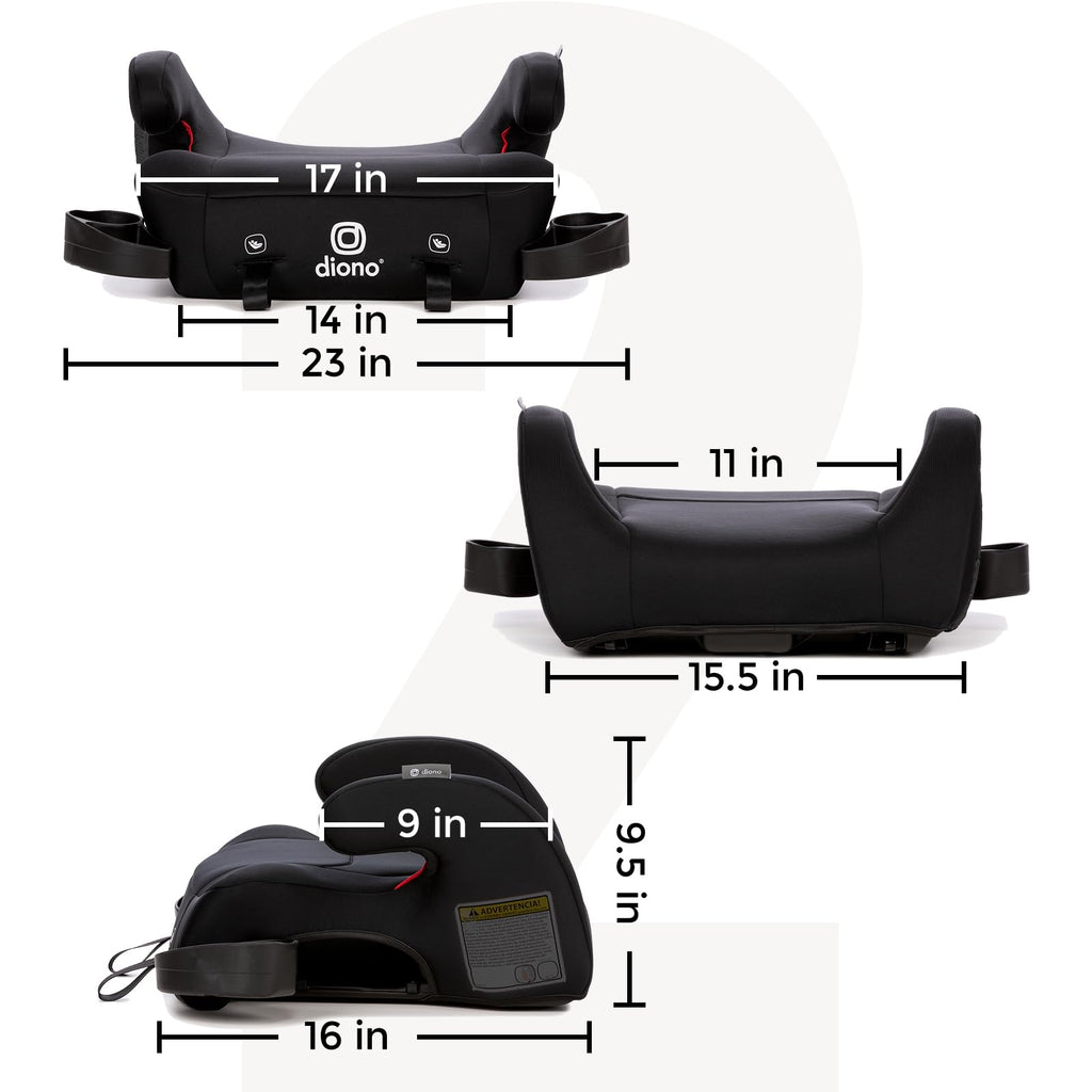 Black Backless Belt-Positioning Booster Car Seat I9322