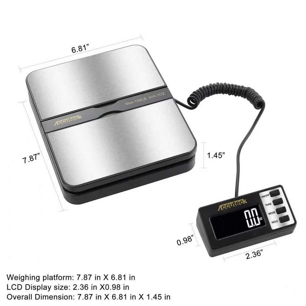 150Lbs 0.1OZ Digital Postal Scale Stainless Steel Q9485