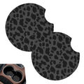 2 PCS Non-Slip Rubber Cheetah Print Car Cup Coasters B63216