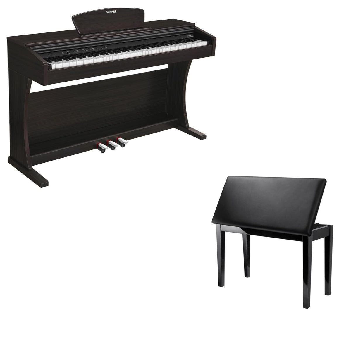 88 Graded Hammer Action Weighted Keys Digital Piano with Storage Piano Bench X50000