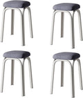 Set of 4 Green Metal Stacking Stools V36116
