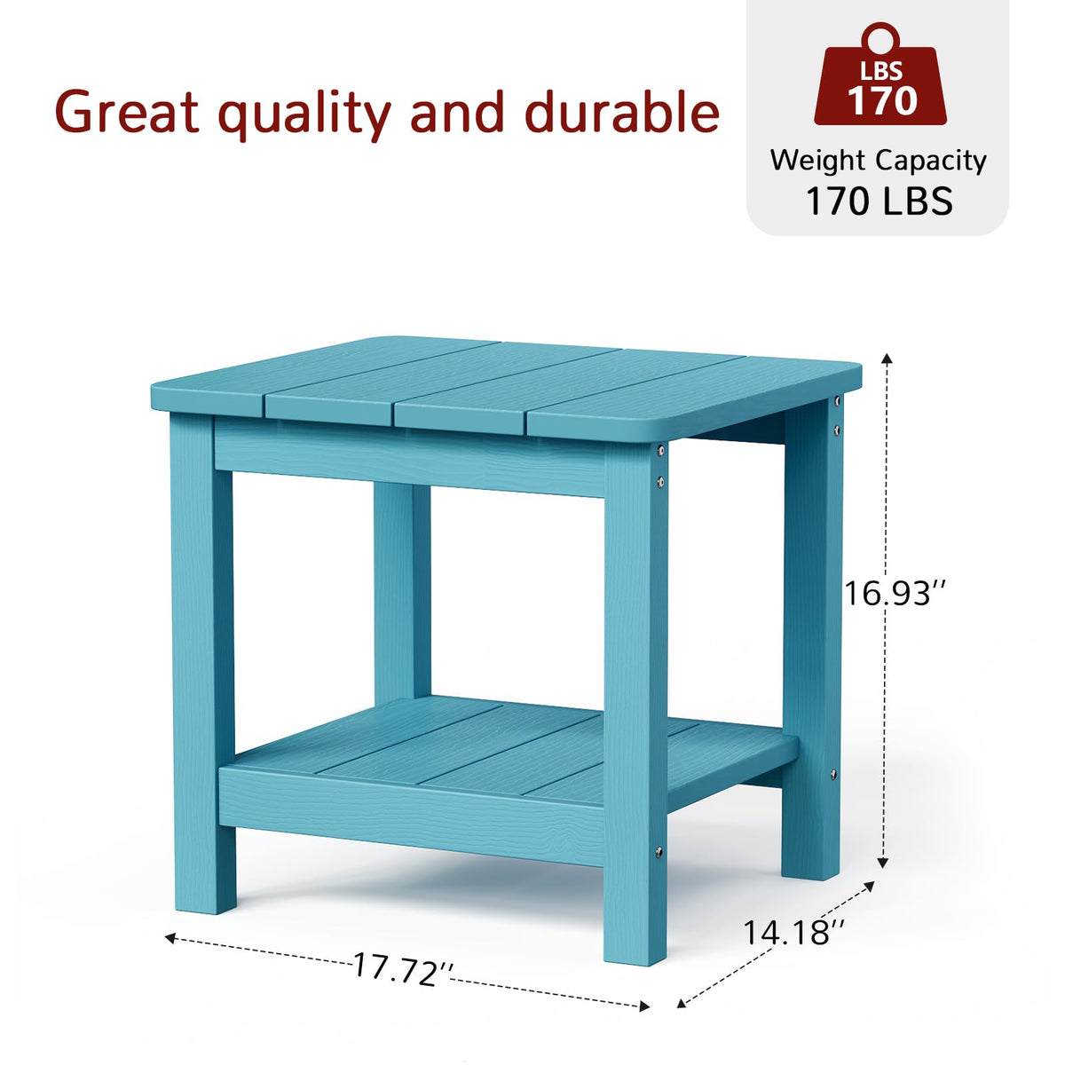 Turquoise Rectangular Outdoor Side Table Q407