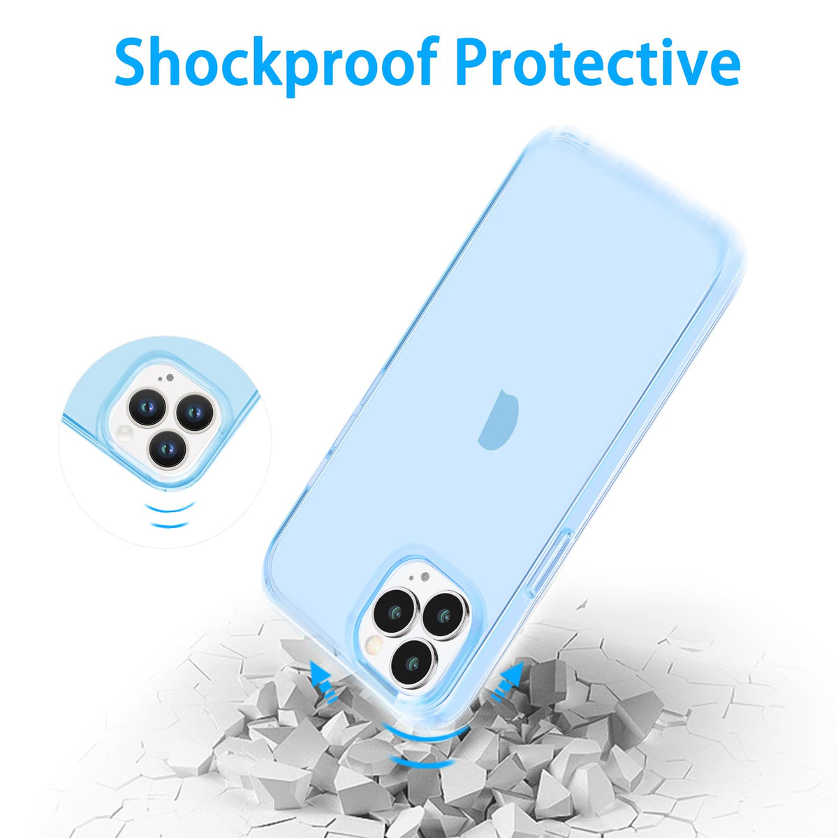 Clear Soft Shockproof Slim Thin Blue Phone Case N6541