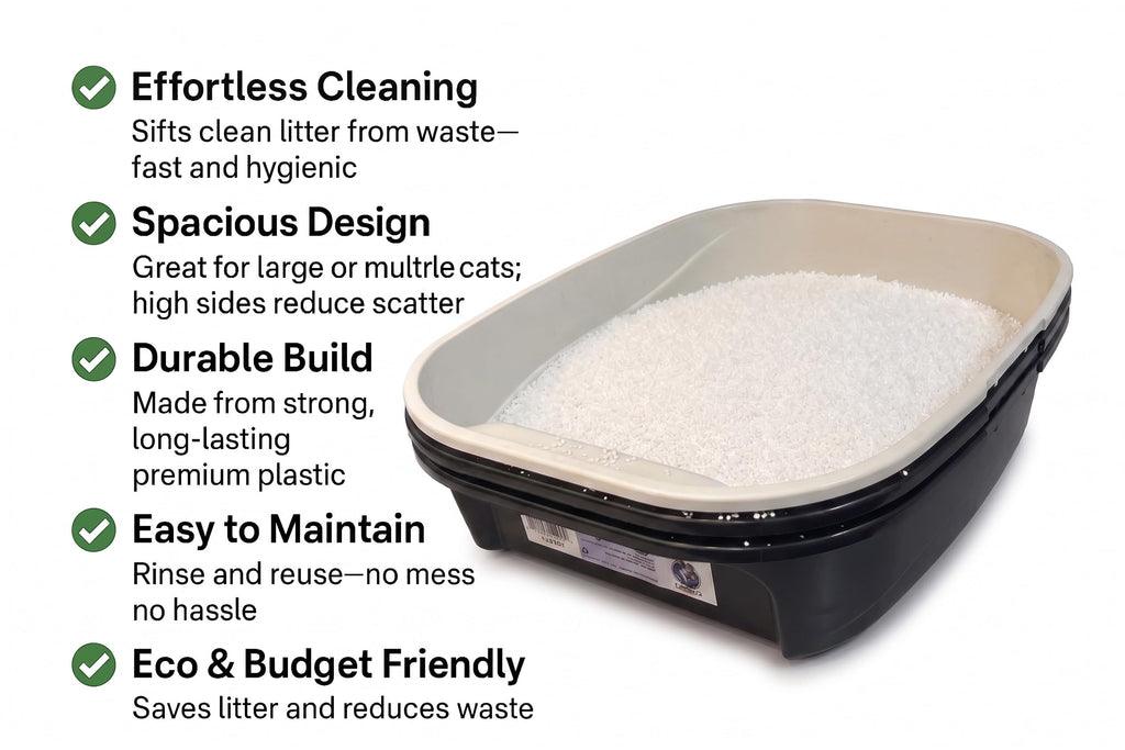 Black Sifting Cat Litter Box Z217
