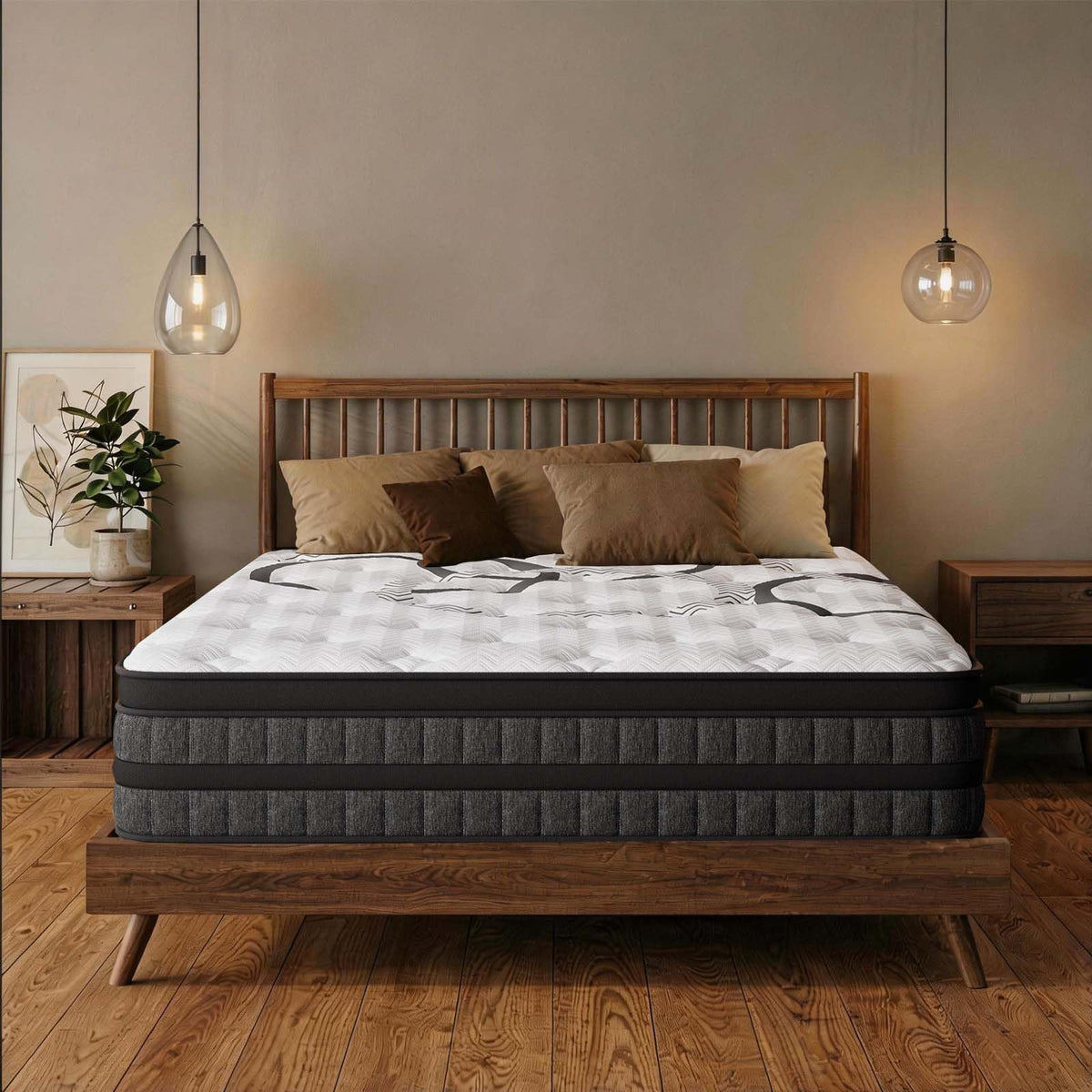 Full Size 12 Inch Hybrid Mattress with Memory Foam and Pocket Springs O3172