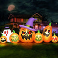 8FT Halloween Inflatables Pumpkin Witch Hat & Ghost Combo D7232